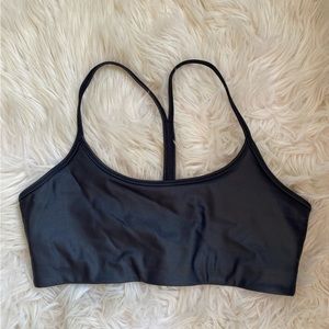 Shiny Black Sports Bra
